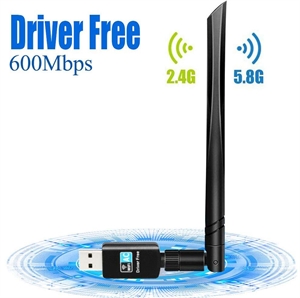 Изображение WiFi Antena USB WiFi Adaptor AC 600Mbps Driver Free-Auto WiFi Dongle 5dBi Dual Band 2.4GHz 5GHz Mini Receptor for PC Desktop Laptop Firstsing