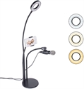 3 in 1 Desktop Lazy Bracket with LED Selfie Ring Light and Microphone Holder for Live Stream の画像