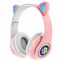 Изображение Складные наушники Bluetooth Красочные светодиодные RGB Детские наушники Кошачьи уши