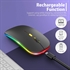 Picture of LED Wireless Mouse, Rechargeable Slim Silent Mouse 2.4G Portable Mobile Optical Office Mouse