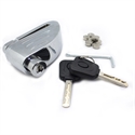 Image de Chrome Clamp Motorcycle Anti-theft Padlock with Alarm and key with light