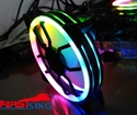 Firstsing 12025 120mm Sleeve bearing Double ring AURA RGB LED Adjustable Color Quiet High Airflow Long Using Life Computer Case PC Cooling Fan