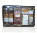Picture of Natural Pear Fragrance Bubble Bath Gift Set in Basket with Body Lotion 100ml for Women