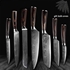 Picture of Japanese Kitchen Knife Damascus Pattern 7Cr17 High Carbon Steel with Stainless Steel Stand Block Holder