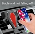 Image de BlueNEXT Car Air Vent Mount Bracket Gravity Induction Textured Leather+Aluminum Alloy Rotatable Phone Holder Stand - Red