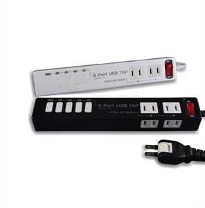  5 port USB with 4 set AC outlet Plug の画像