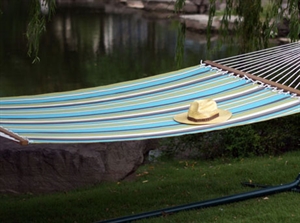 Picture of Quick Dry Poolside Peacock Blue Stripe Hammock