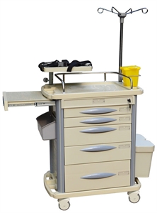 Picture of Light Weight ABS Emergency Medical Trolleys With One Pc Needle Disposal Holder