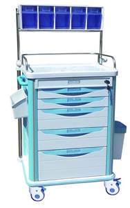 Изображение Easy Cleaning Hospital Abs Medical Trolleys With Four Plastic Steel Columns