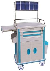 Raised-Edge Design ABS Anesthesia Cart Medical Trolleys For Hospital / Clinic の画像