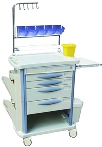 Image de 3 Drawers Medication Medical Trolleys ABS For Hospital Use