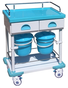Noiseless ABS Clinical Medical Trolleys With 2 Pieces Dust Basket