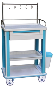 Изображение High-Quality ABS IV Treatment Medical Trolleys With 4 Casters
