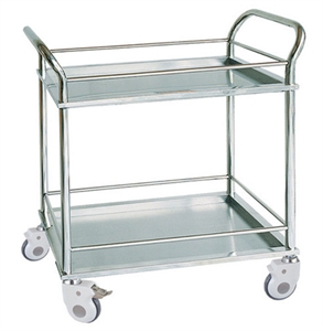 Fan-Shaped 304 Stainless Steel Medical Trolley With 5 Silent Wheels の画像
