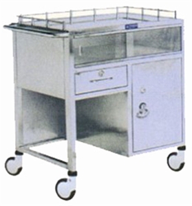 Easy Clean 304 Stainless Steel Medical Trolley For Treatment