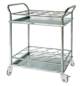 304 Stainless Steel Medical Instrument Thermos Cart Trolley With 24pcs Bottle Holder