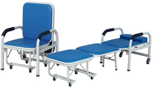 Foldable Medical Accompany Hospital Furniture Chairs With 6pcs Wheels