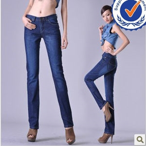 2013 new arrival fashion design 100 cotton fashion lady straight jeans LS006 の画像