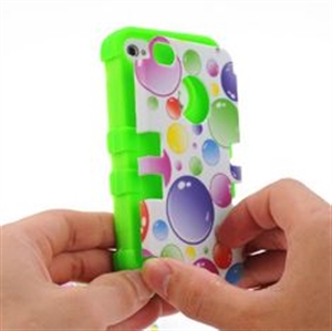 Изображение Hybrid PC Plastic / Silicone Air Bubble iPhone 4S Protective Cases Shockproof