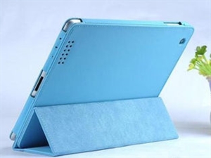 Picture of Blue Super Light weight PU Leather Foldable Case for Mini iPad with Waterproof Function