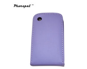 Purple / black pretty PU leather protectective case for blackberry 9900 cellphone