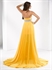 P5696 2012 Hot Sale Custom Made Yellow Beaded Wedding Evening Party GownP5696 の画像