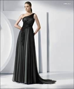 LE22 2012 Latest Hot Sale Custom Made One Shoulder Pleated Tulle Mother DressLE22