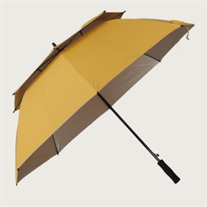 Picture of yellow double layer windproof golf umbrella