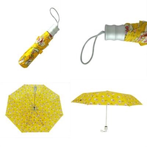 Picture of Yellow aluminum three folding umbrella