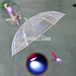 Colorful Flash LED transparentPOE Umbrella with Torch