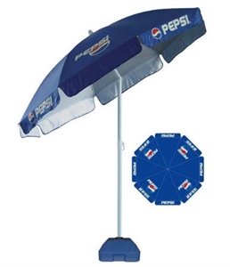 Picture of pepsi sliver coated fabric promotional beach parasol