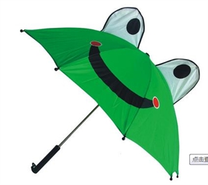 Picture of Cartoon frog shape straight kids umbrella