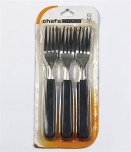 6PC FORK WITH PLASTIC HANDLE